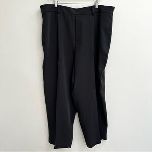Vince Black Wide-Leg Women's Pleated Trousers Pants Black Plus Size 2X